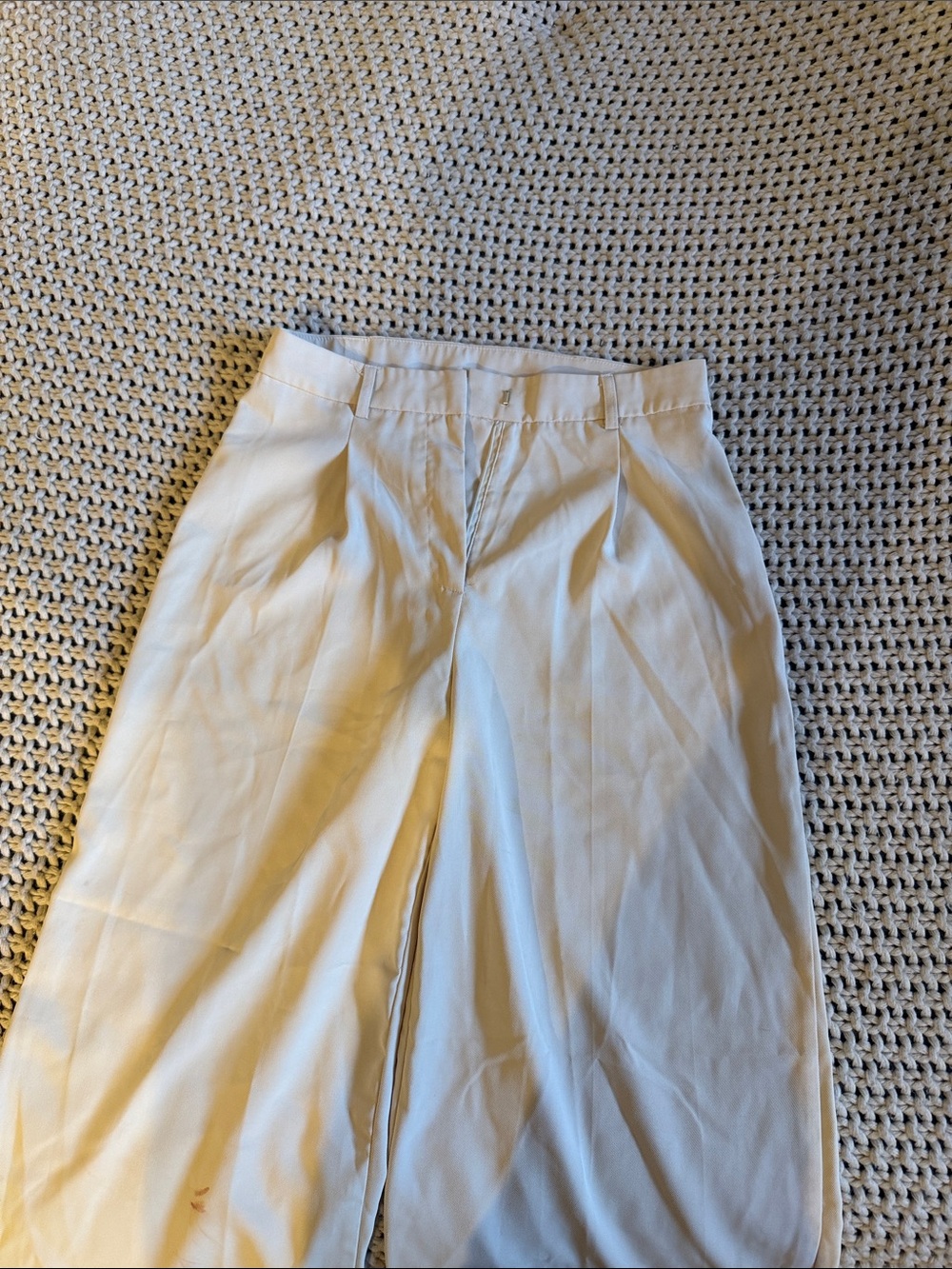 Women’s Light Cream Dress Pants - Classic Pleated Front